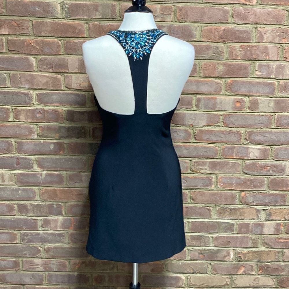 Aspeed Black Beaded Halter Mini Dress Size Medium - Picture 4 of 7